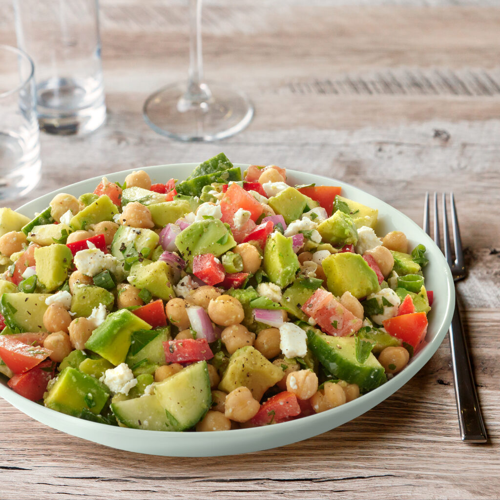 Avocado Chickpea Mediterranean Salad