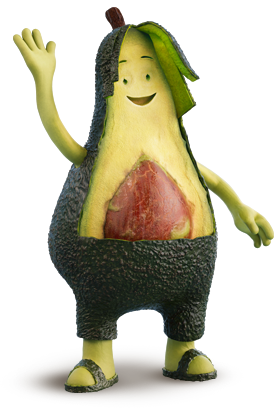 Wholly avocado character named Moe.