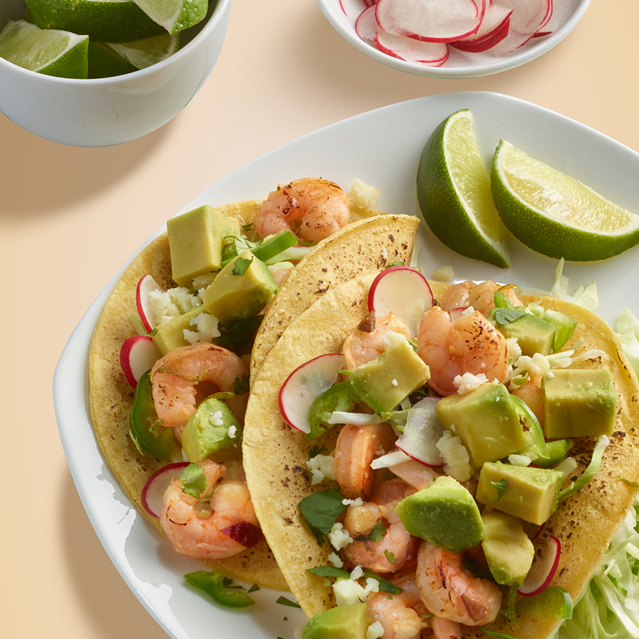 Chipotle-Lime Shrimp and Guacamole Tacos