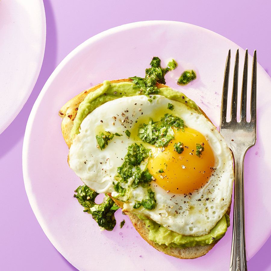 Herb Avocado Toast with Fried Egg