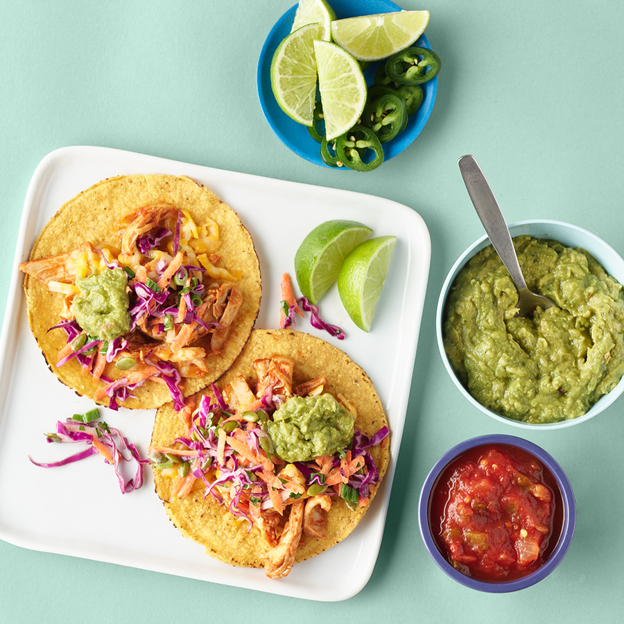 BBQ Chicken Tostadas with WHOLLY<sup>®</sup> GUACAMOLE Chunky