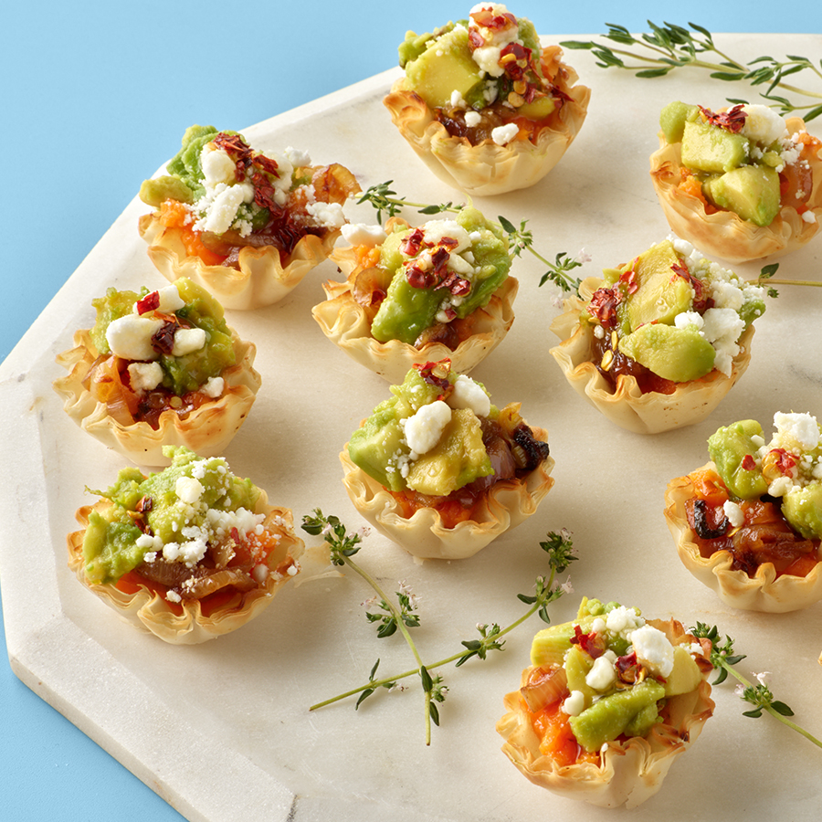 Sweet Potato, Avocado and Goat Cheese Bites