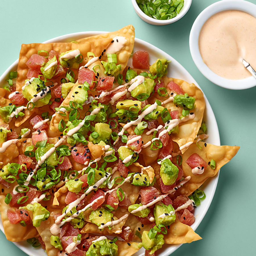 Avocado Poke Wonton Nachos