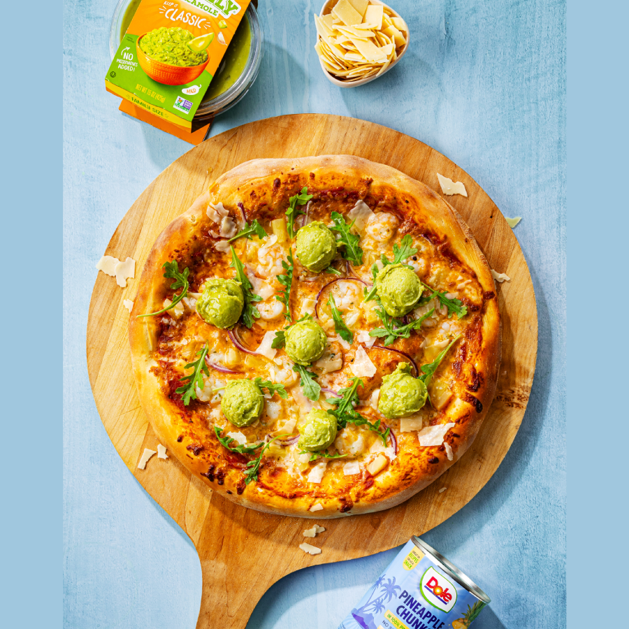 Pineapple and Guacamole Pizza